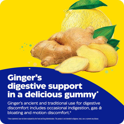 Enzymedica Ginger & Vitamin B6 Gummies — Support for Occasional Nausea & Indigestion, High Potency, 200 mg Ginger Equivalent, 60 Count