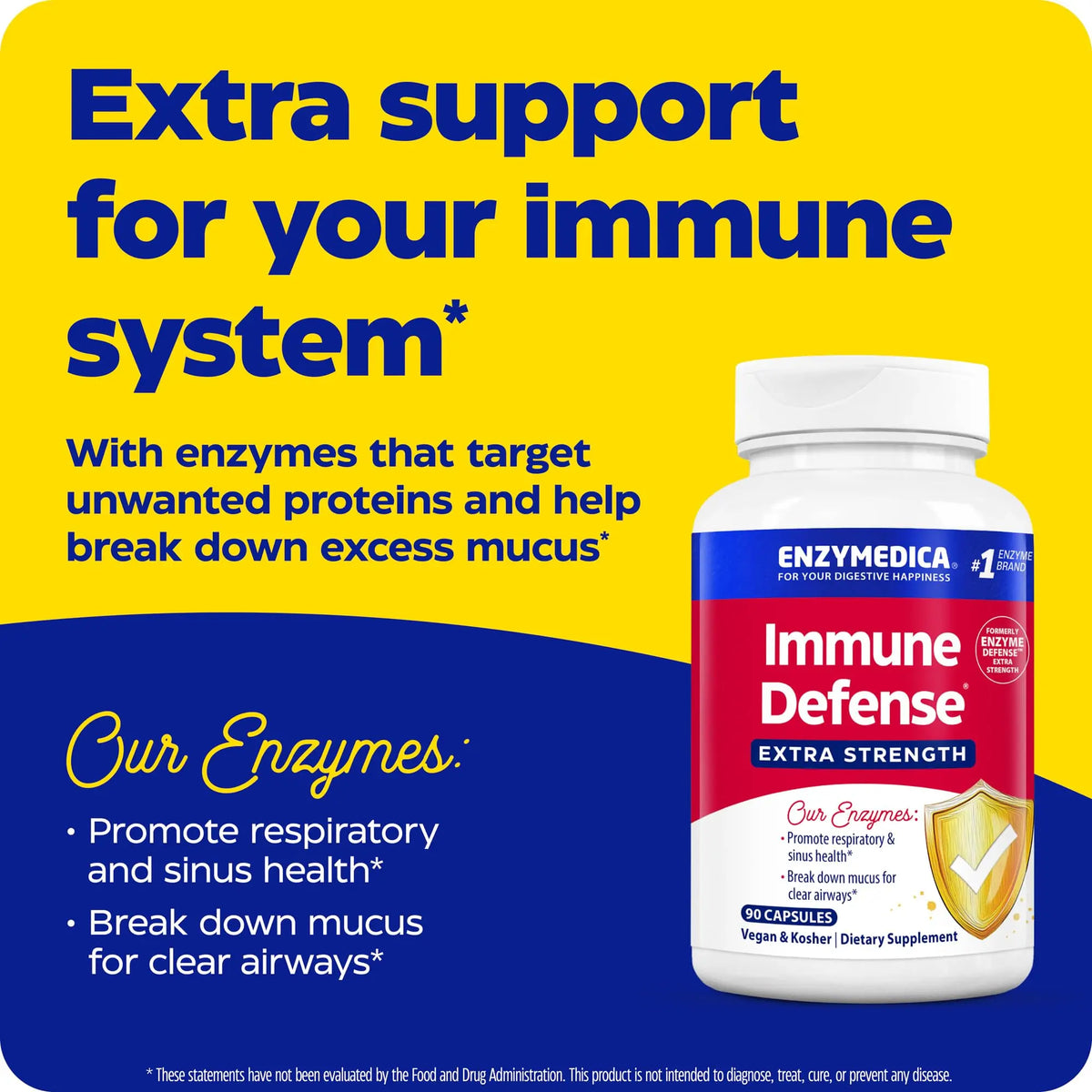 Enzymedica Immune Defense Extra Strength – Proteolytic Enzymes for 2X Immune & Respiratory Support (90 Count) BritishVita | Premium UK Vitamins & Wellness Supplements