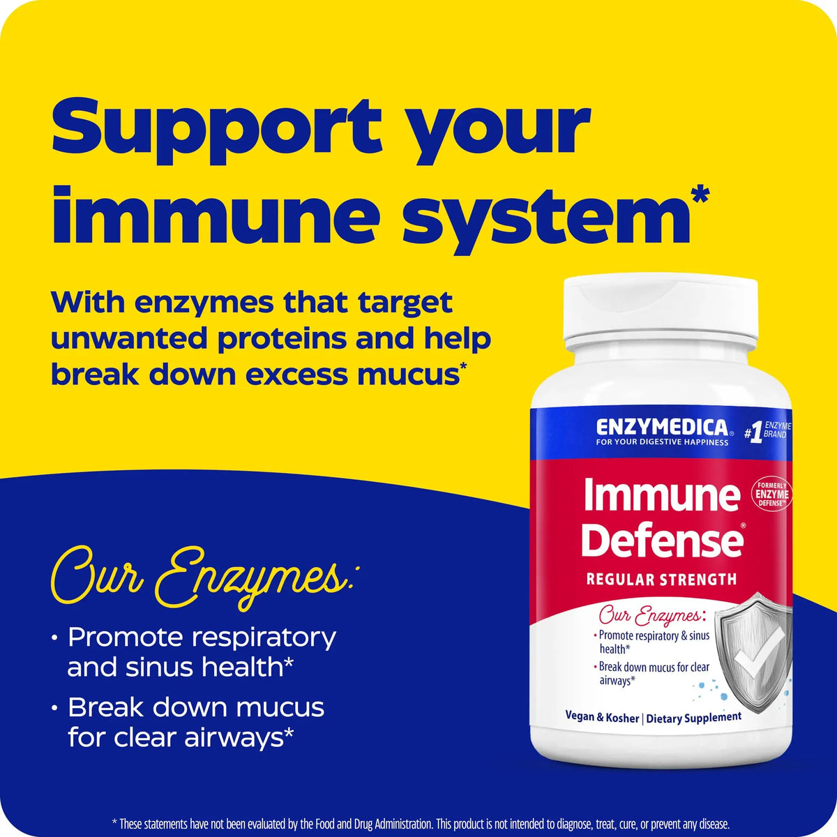 Enzymedica Immune Defense Regular Strength – Proteolytic Immunity Support, 180 Count BritishVita | Premium UK Vitamins & Wellness Supplements