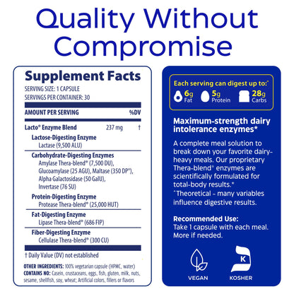 Enzymedica Lacto: Pro Lactase Pills for Lactose and Dairy Digestion