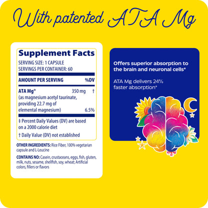 Enzymedica Magnesium Mind with ATA Mg – High-Bioavailability Magnesium for Sleep, Stress & Cognition | 60 Count