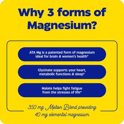 Enzymedica Magnesium Motion – 60 Count (Pack of 2) with 3 Forms: ATA Mg, Glycinate, Malate