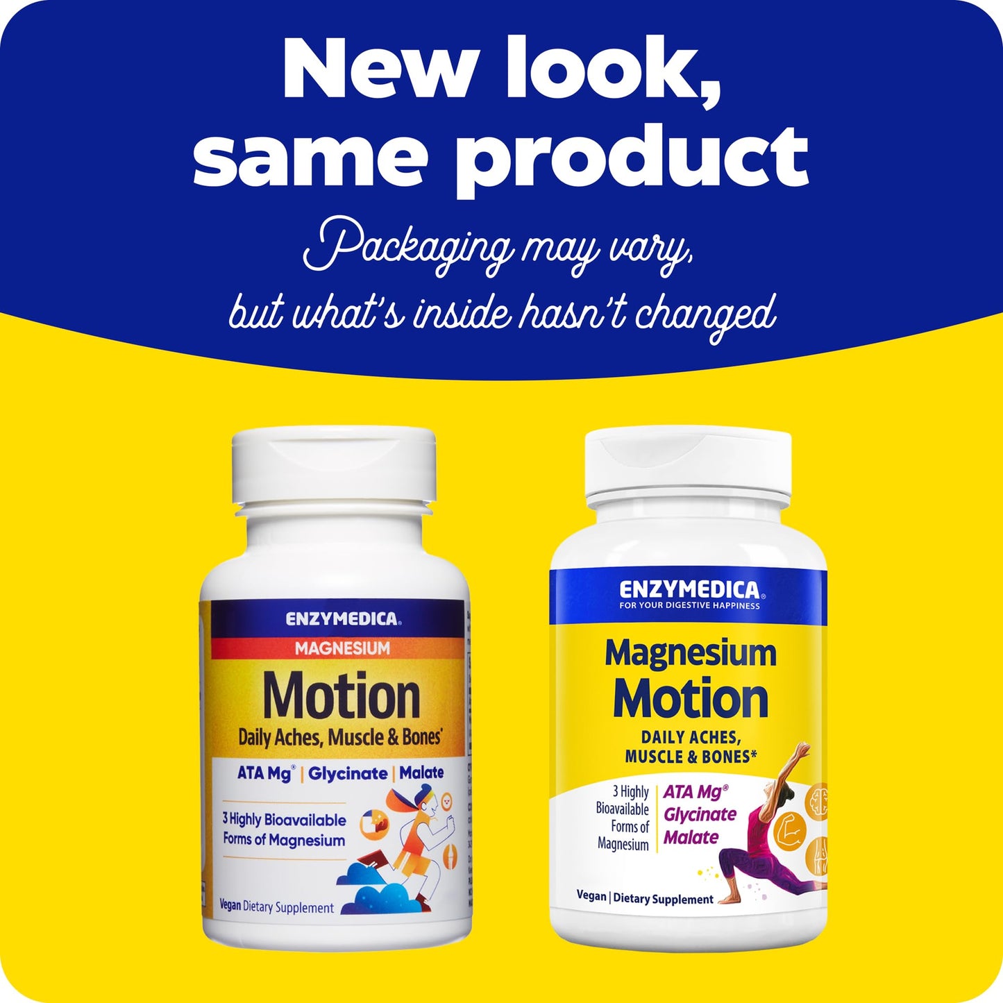 Enzymedica Magnesium Motion – 60 Count (Pack of 2) with 3 Forms: ATA Mg, Glycinate, Malate