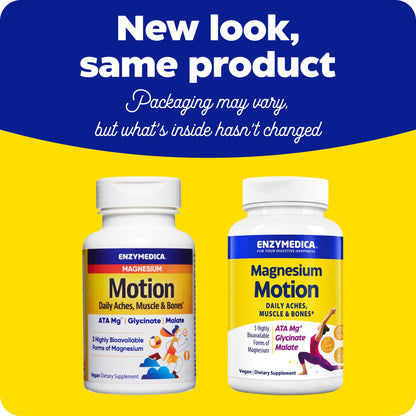 Enzymedica Magnesium Motion – 60 Count (Pack of 2) with 3 Forms: ATA Mg, Glycinate, Malate
