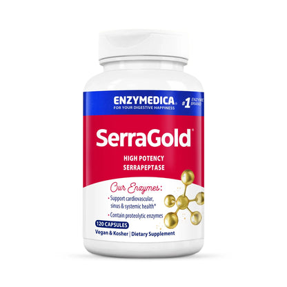 Enzymedica SerraGold High-Potency Serrapeptase Enzyme Supplement – 120 Count BritishVita | Premium UK Vitamins & Wellness Supplements