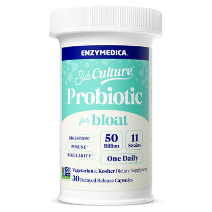 Enzymedica SubCulture Probiotics for Gas & Bloating – 50B CFU, 30 Count