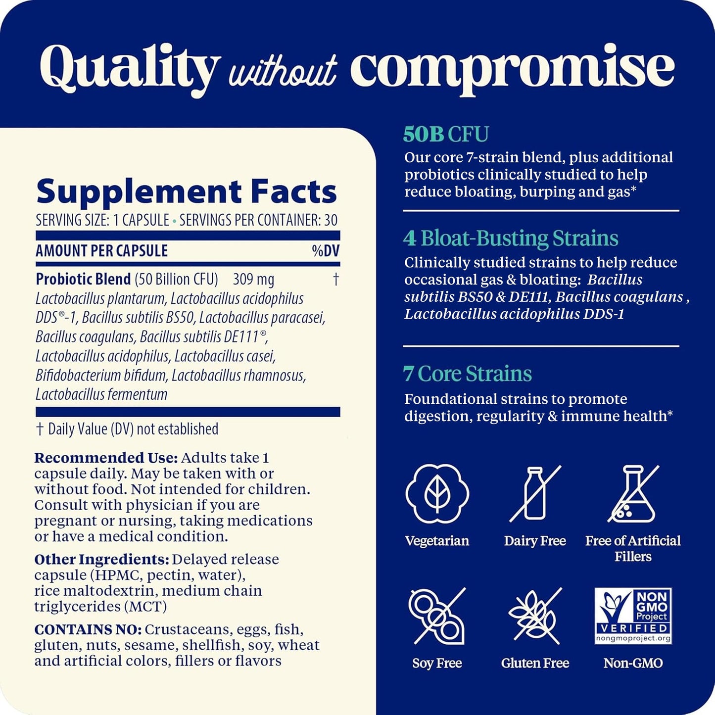 Enzymedica SubCulture Probiotics for Gas & Bloating – 50B CFU, 30 Count