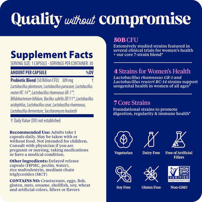 SubCulture Probiotics for Women – 50B CFU, Vaginal & Urinary Health | Enzymedica