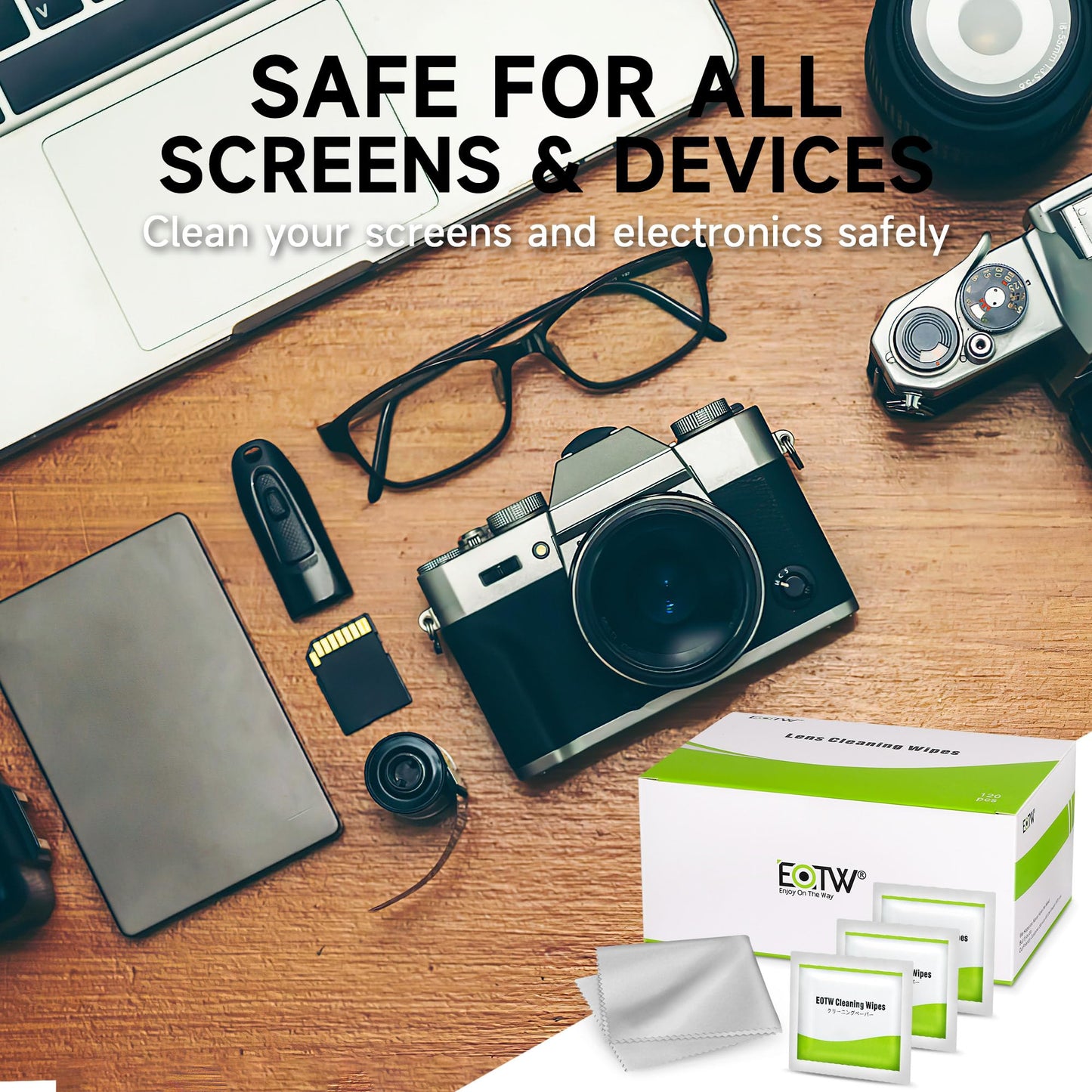 EOTW Computer Screen Wipes – 120 Individually Wrapped, Pre-moistened Cleaner for iPhone, iPad, Tablet, Laptop
