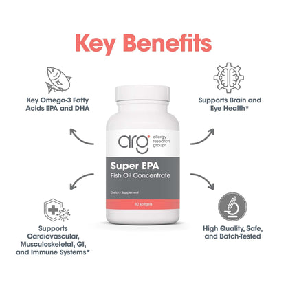 Allergy Research Group Super EPA - Omega-3 Fish Oil (EPA & DHA) | 60 Count