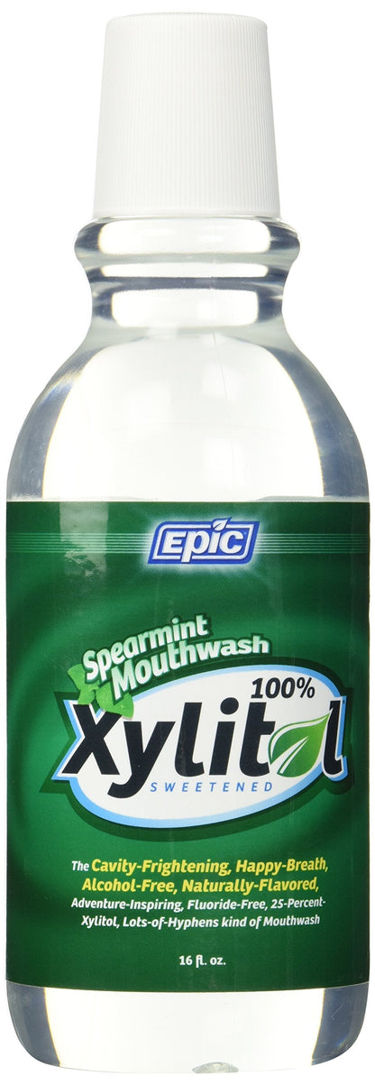 Epic Xylitol Spearmint Mouthwash 16 oz – Sugar-Free Oral Rinse