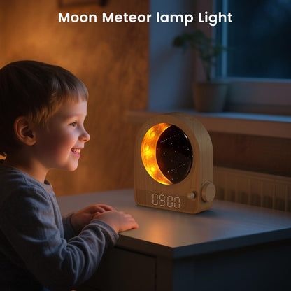 Epochleno Sunrise Alarm Clock with White Noise and Meteor Moonlight — 10 Soothing Sounds, Dual Alarms, 30/60/90min Timer