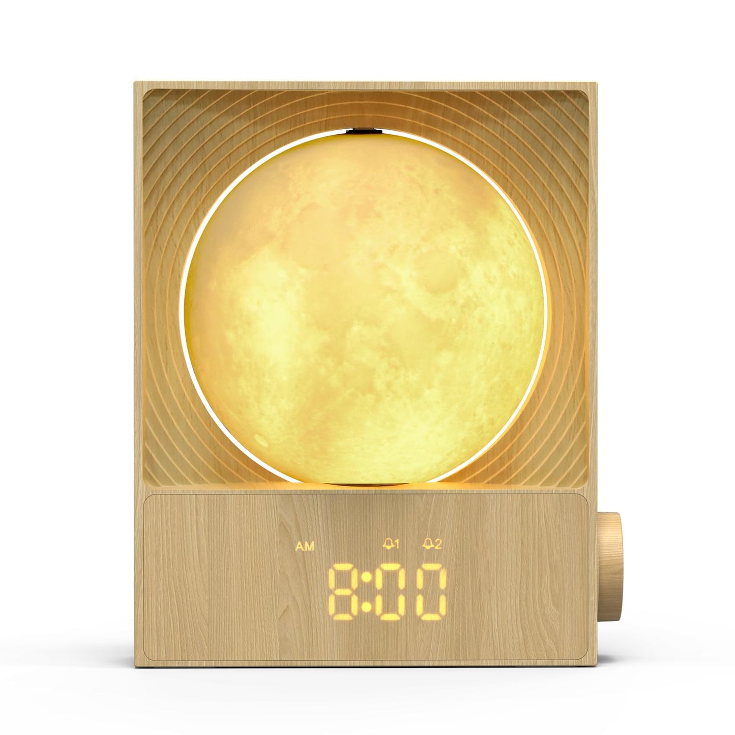 Epochleno Sunrise Alarm Clock — 360° Moonlight, 10 White Noise Sounds, Dual Alarm & Snooze