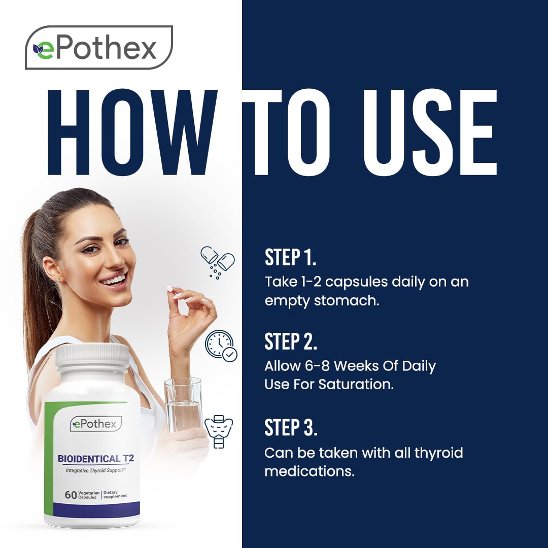 EPOTHEX Bioidentical T2 - Integrative Thyroid Support | Metabolism & Energy | 60 Capsules (2 mo)