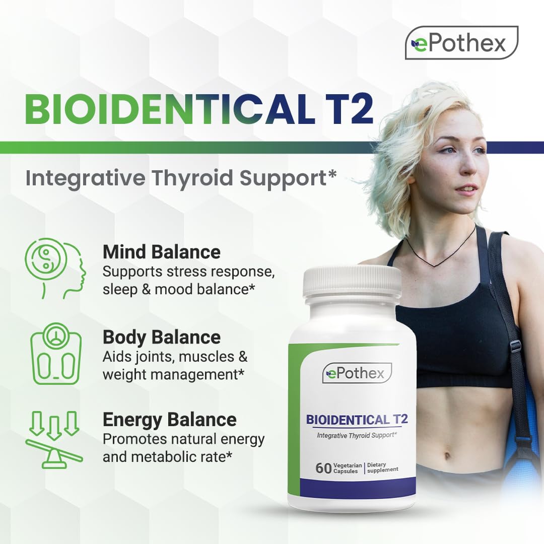 EPOTHEX Bioidentical T2 - Integrative Thyroid Support | Metabolism & Energy | 60 Capsules (2 mo)