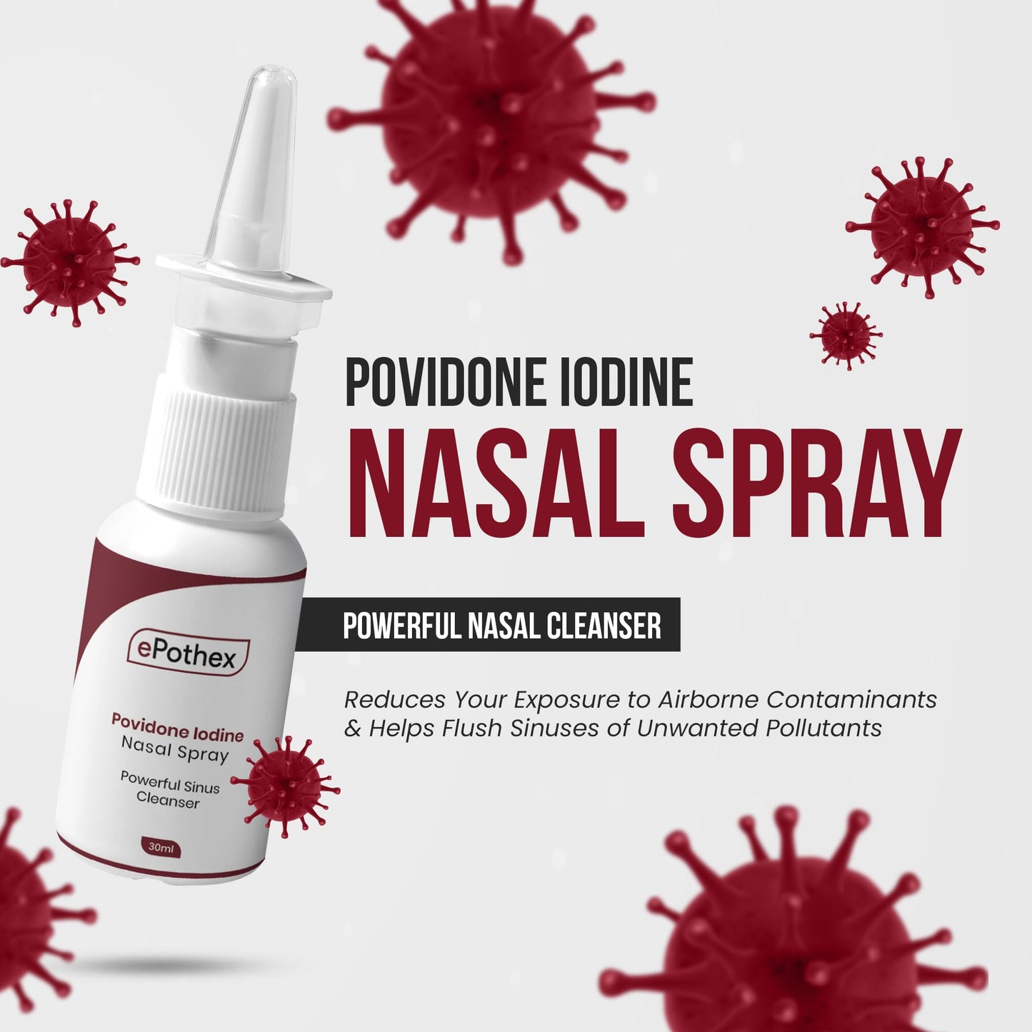 EPOTHEX 1% Povidone Iodine Nasal Spray — Travel-Ready Nasal Cleanser