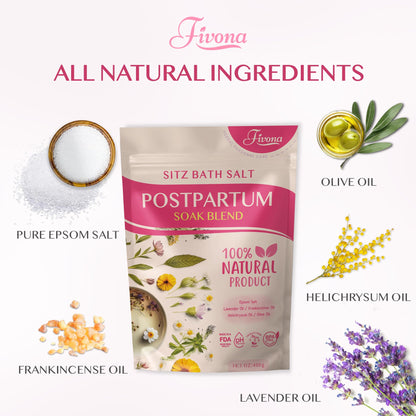 Postpartum Sitz Bath Salt – Epsom Salt with Essential Oils for Hemorrhoid Relief & Perineal Healing