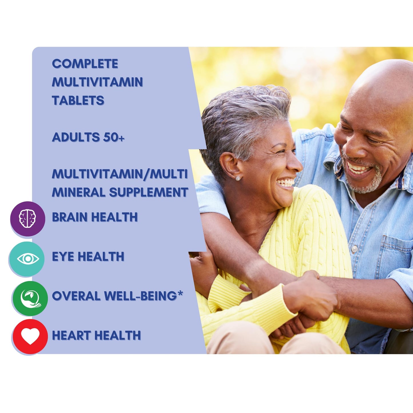 Equate 50+ One Daily Multivitamin - Healthy Brain, 125 Pills | Compare to Centrum Silver