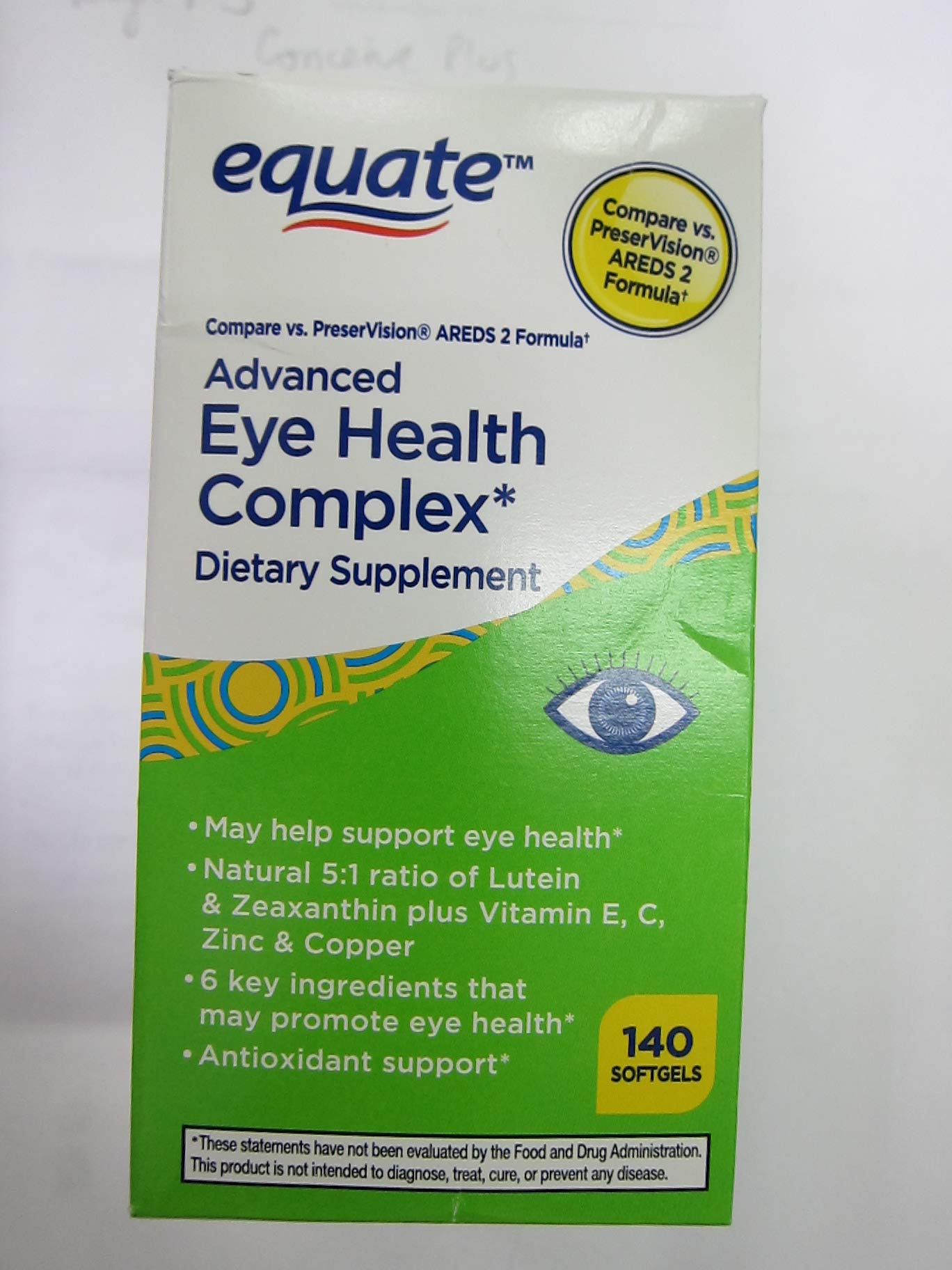 Equate Advanced Eye Health Complex - 140 Softgels (Pack of 2) | Eye Health Support