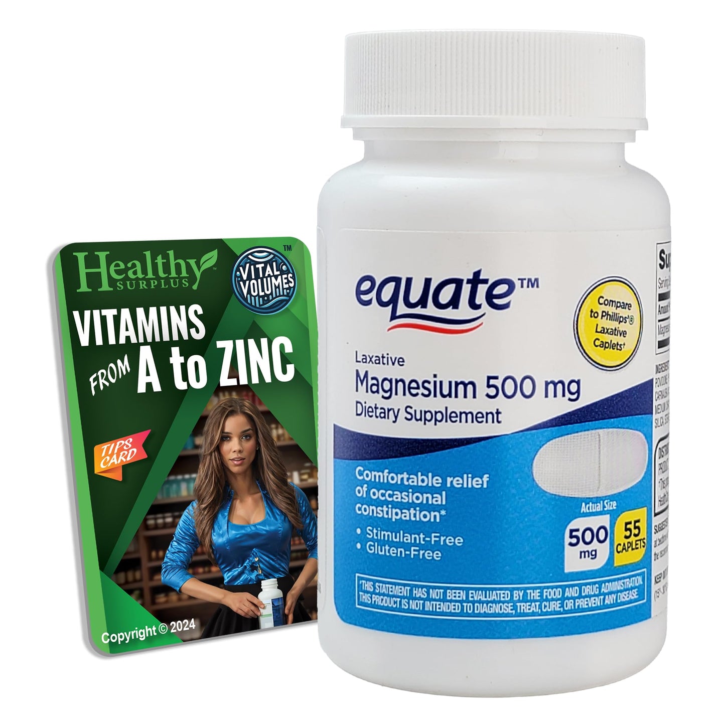 Equate Magnesium 500 mg - 55 Caplets | Vital Volumes