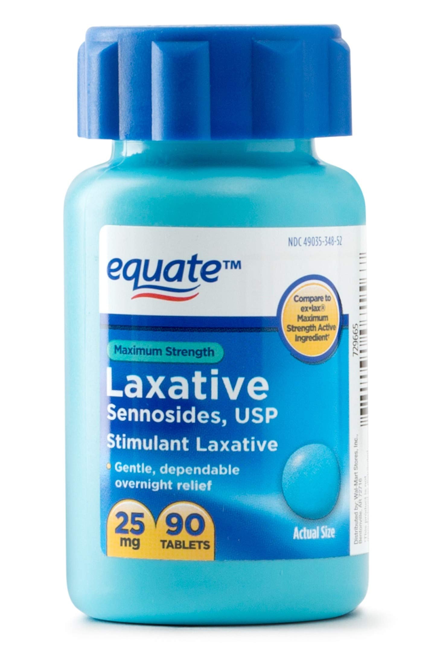Equate Maximum Strength Laxative – 25 mg Sennosides, 90 Count