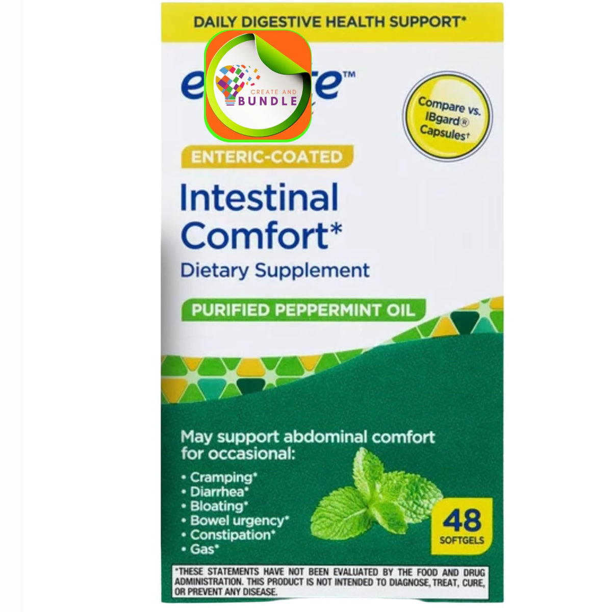 Equate Peppermint Oil Softgels 48 Count - Digestive Support, Enteric-Coated BritishVita | Premium UK Vitamins & Wellness Supplements