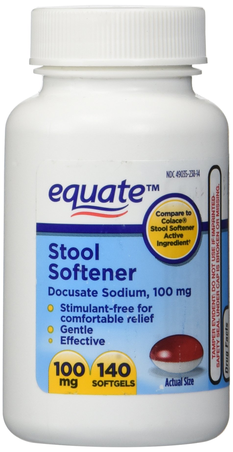Equate Stool Softener 100 mg - 140 Capsules | Compare to Colace