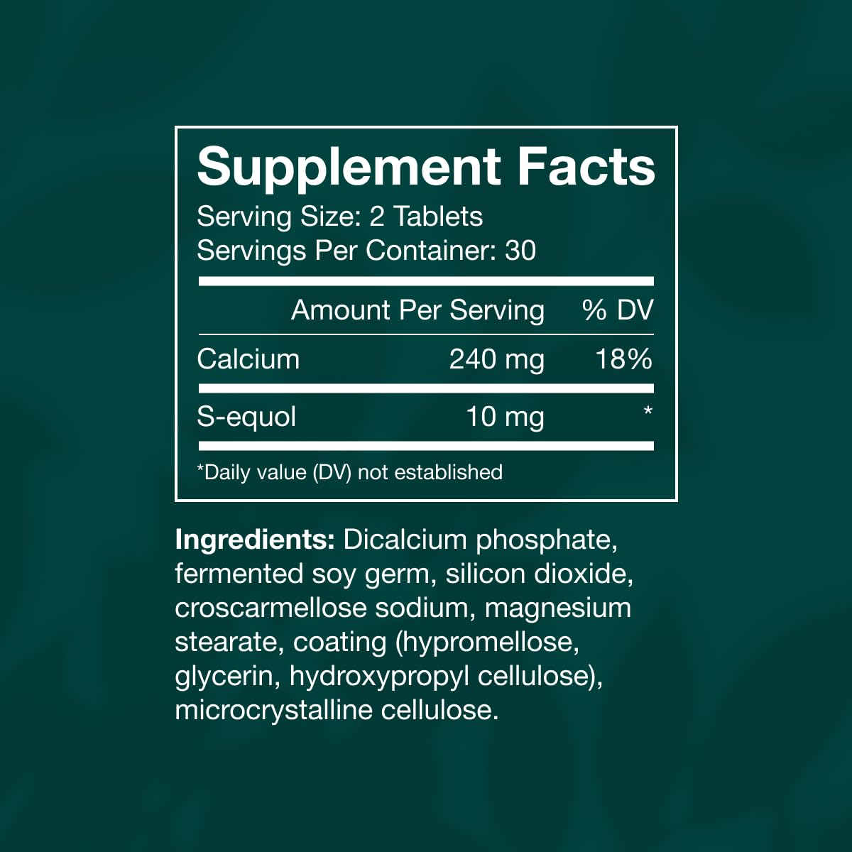 Equelle Multi-Symptom Menopause Relief – Hormone-Free S-Equol, 60 Tablets