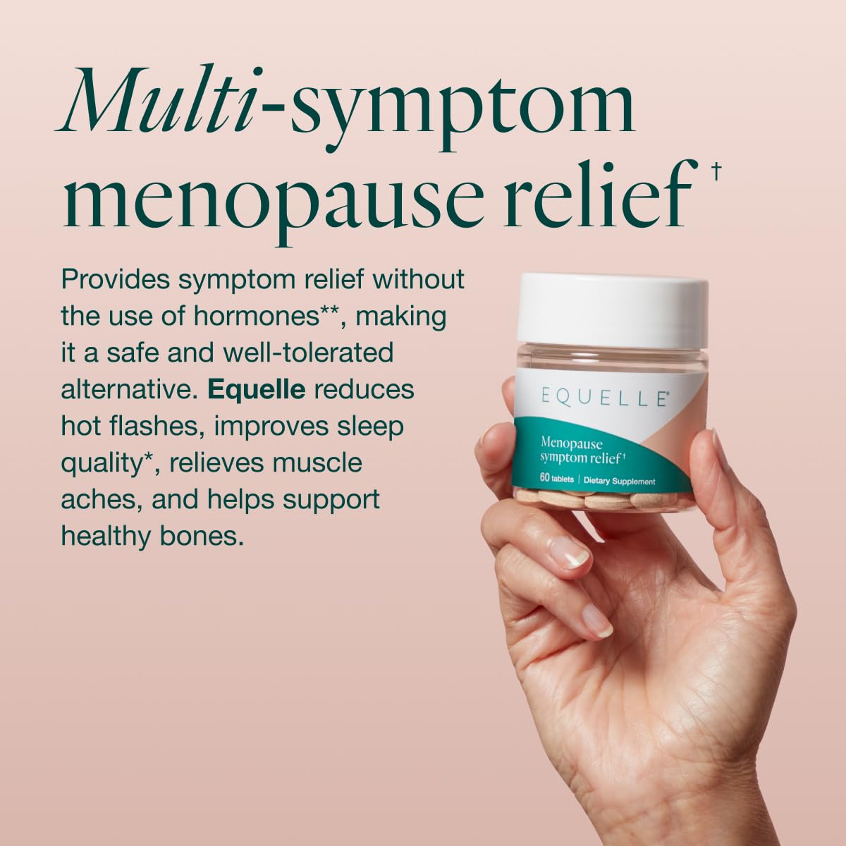 Equelle Multi-Symptom Menopause Relief – Hormone-Free S-Equol, 60 Tablets