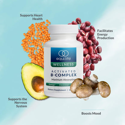 Equilife Activated B Complex – Energy, Hair, Skin, Nails Support | Gluten Free & Vegan