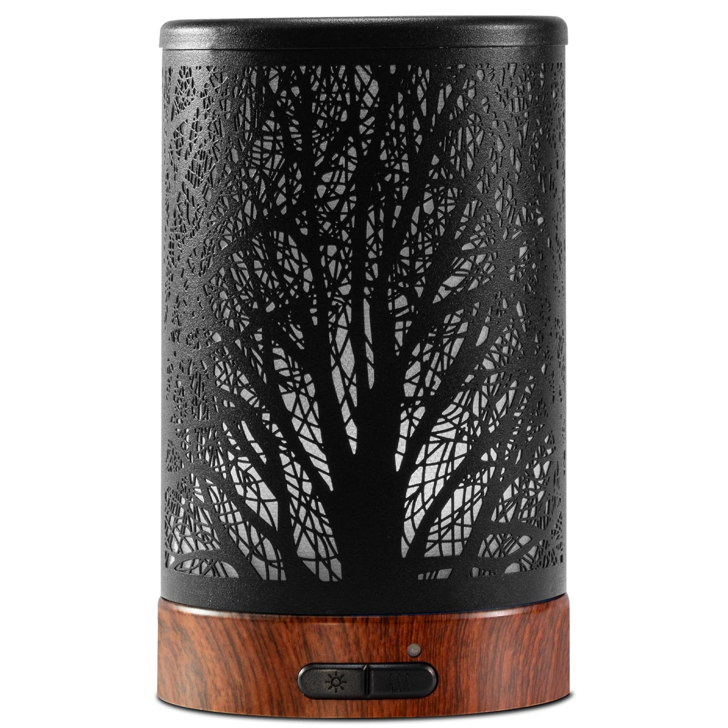 EQUSUPRO 150ml Essential Oil Diffuser – Black Metal, Auto Shut-Off, 7-Color LED