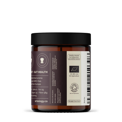 Erbology Organic Aronia Berry Powder 3.2 oz – 30 Servings | Skin Health & Anthocyanins