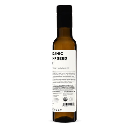 Erbology Organic Hemp Seed Oil 8.5 fl oz | Cold-Pressed, Omega-3 Rich, Vitamin D & E