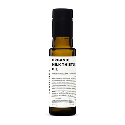 Erbology Organic Milk Thistle Oil - Cold-Pressed 3.4 oz, Vitamin E, Non-GMO