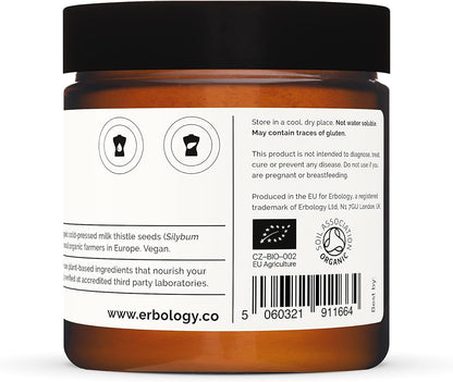 Erbology Organic Milk Thistle Powder 2.1 oz – 180 mg Silymarin per Serving