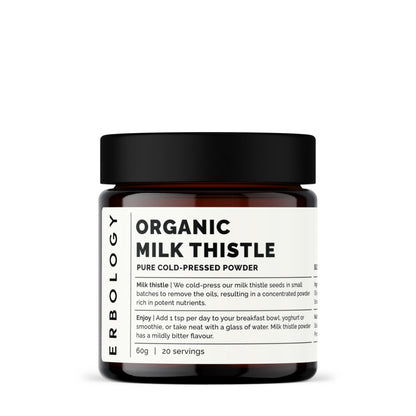 Erbology Organic Milk Thistle Powder 2.1 oz – 180 mg Silymarin per Serving