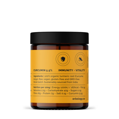 Erbology Organic Turmeric Powder 3.2 oz – 90 Servings, 5.5% Curcumin