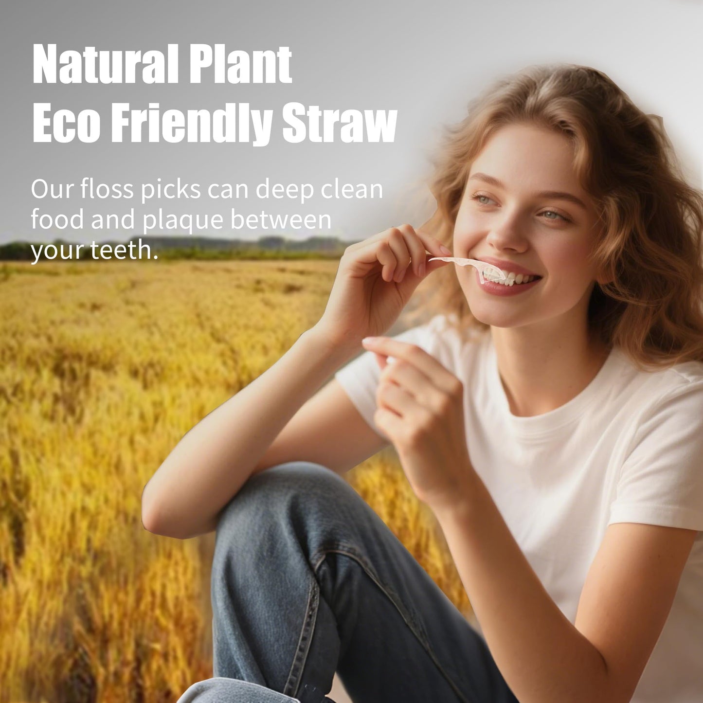 Biodegradable Dental Floss Picks 300 Count – Vegan Plant-Based Handle – Eco-Friendly Flossers for All Ages