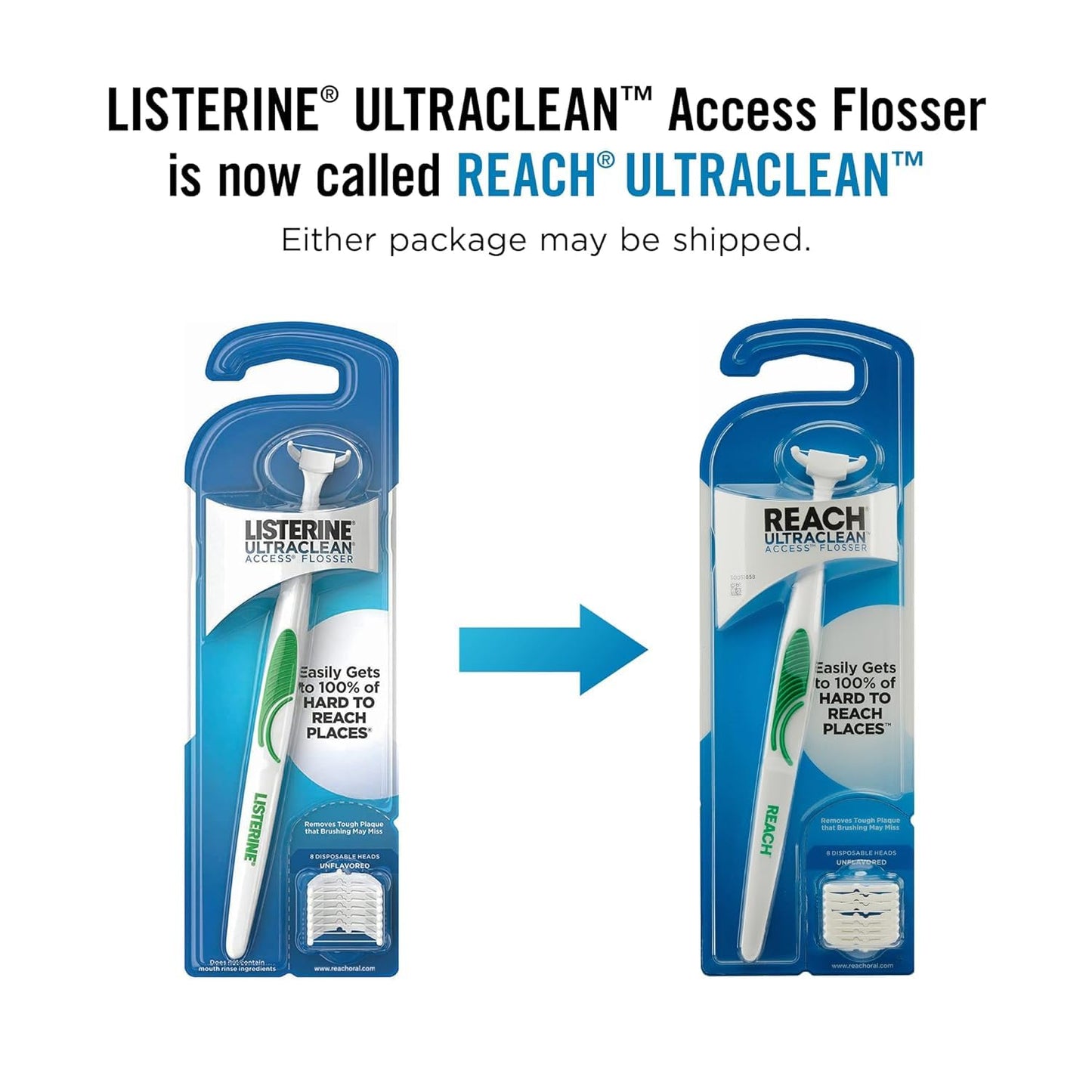 REACH Ultraclean Access Flosser + 8 Refill Heads (Pack of 2) – Oral Care