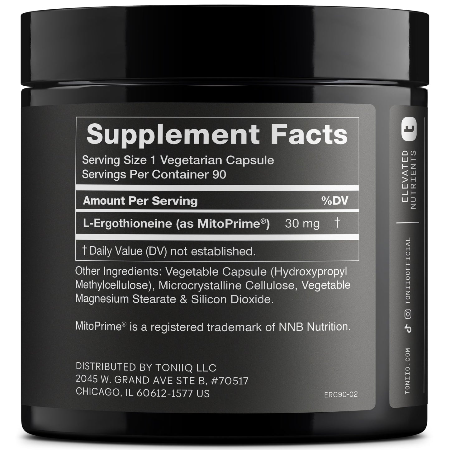 Ergothioneine with MitoPrime – 30mg, 98% Purity, 90 Capsules
