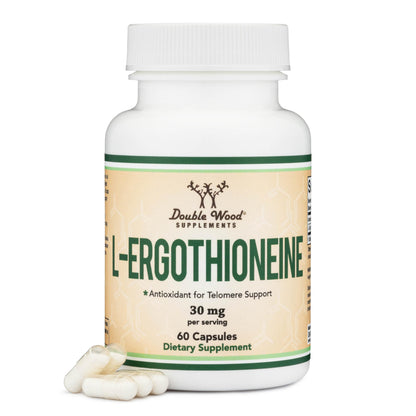 Ergothioneine 30mg – 60 Capsules | Vegan, Gluten Free, Non-GMO | Double Wood
