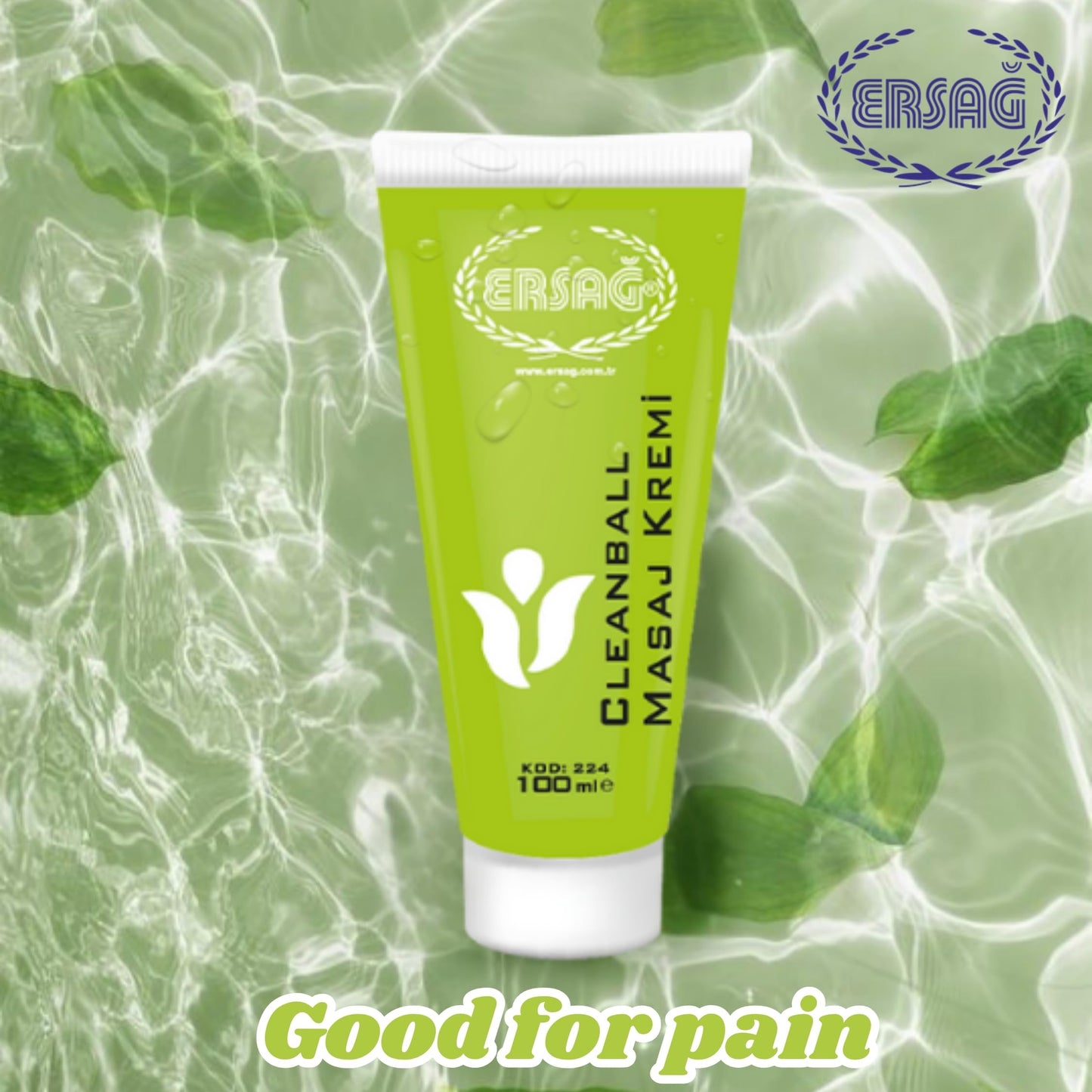 Ersay Clean Ball Massage Cream – Headache Relief, Aloe Vera, 3.5oz (2 Pack)