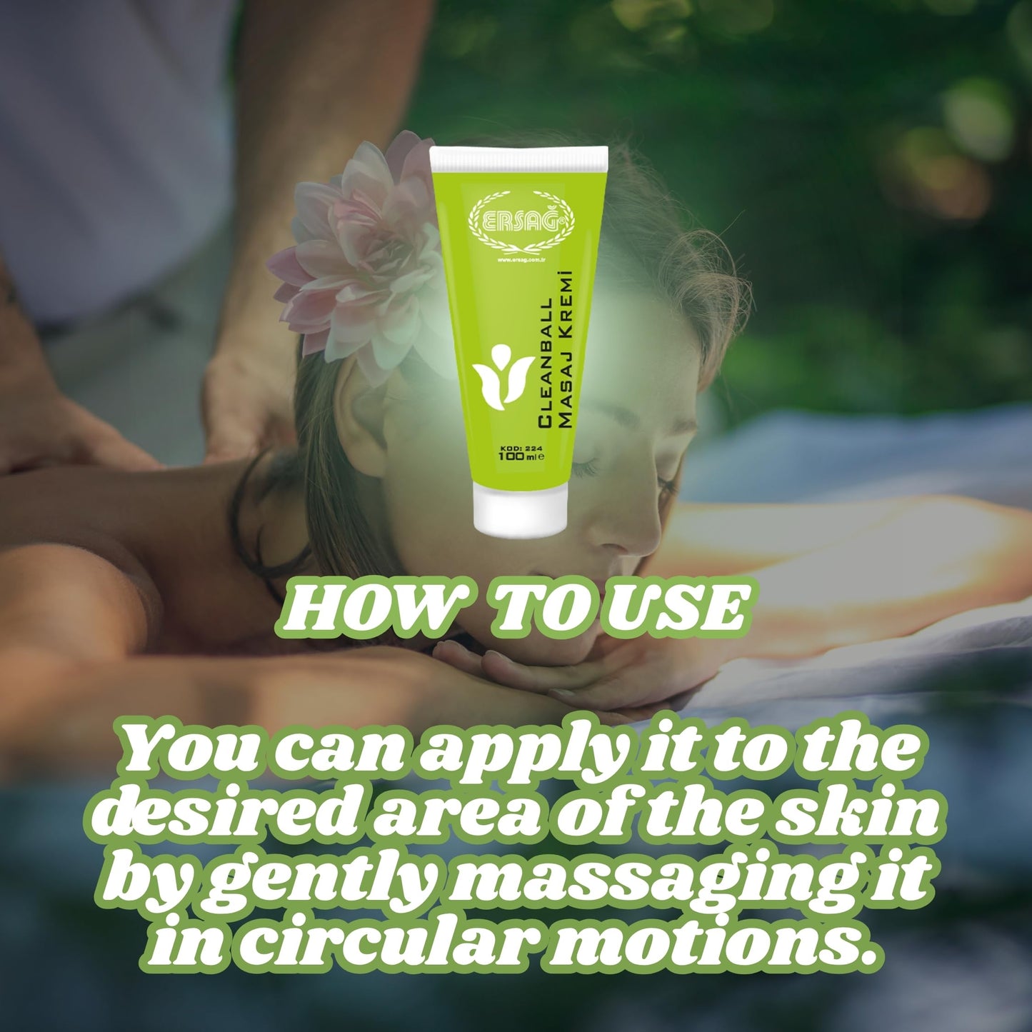 Ersay Clean Ball Massage Cream – Headache Relief, Aloe Vera, 3.5oz (2 Pack)