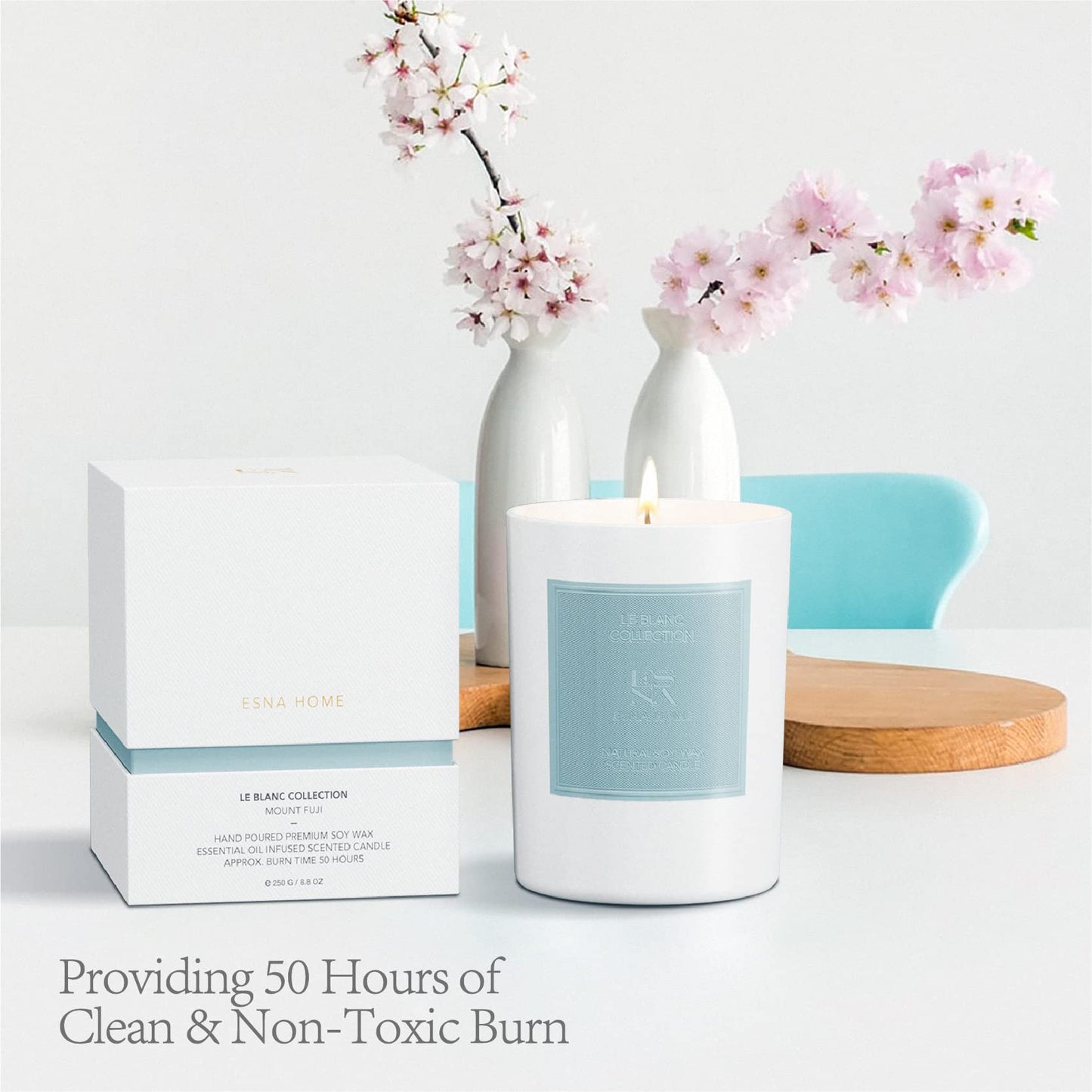 ESNA HOME Luxury Scented Candle – All Natural Soy Wax Aromatherapy, 50 Hour Burn, Gift for Women Moms Couples
