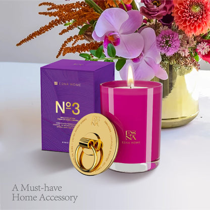 ESNA HOME Lavender Aromatherapy Soy Candle — 50-Hour Burn Time, Gold Lid
