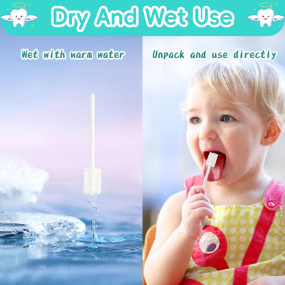 Esonto Baby Tongue Cleaner Toothbrush 30Pcs – Disposable Infant Toothbrushes + 2 Soft Finger Brushes (Grey)