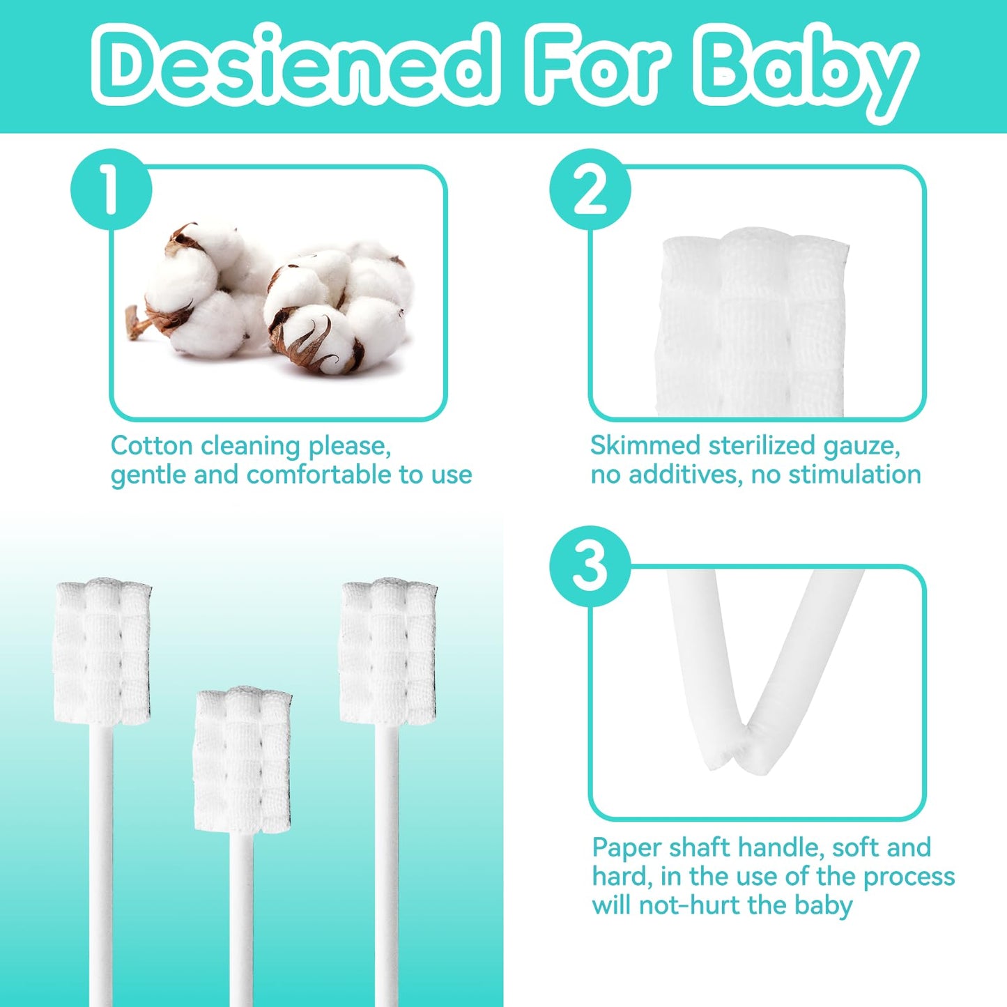 Esonto Baby Tongue Cleaner Toothbrush 30Pcs – Disposable Infant Toothbrushes + 2 Soft Finger Brushes (Grey)