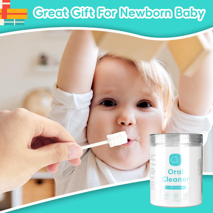 Esonto Baby Tongue Cleaner Toothbrush 32-Piece Disposable Infant Toothbrush Set with 2 Finger Brushes (Green) | Gentle Baby Oral Care