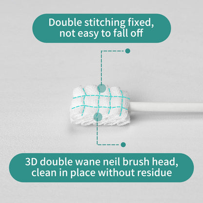 Esonto Baby Tongue Cleaner Toothbrush 32-Piece Disposable Infant Toothbrush Set with 2 Finger Brushes (Green) | Gentle Baby Oral Care