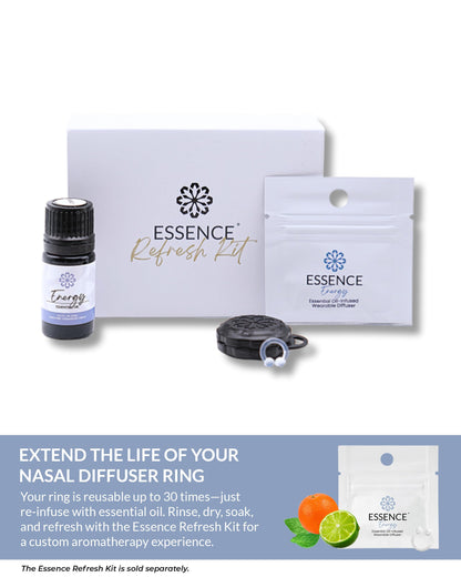 Essence Wearable Aromatherapy Nasal Diffuser – Energy Blend Nose Ring (3 Pack) – Made in USA